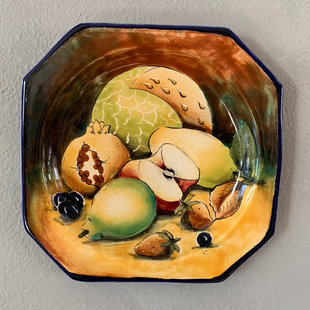 Hand-Painted Ceramic Fruit Wall Plate - Multicolor